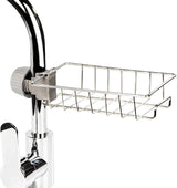 SinkPro™ Over-Faucet Sponge Holder – No-Drill Stainless Steel Organizer